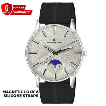 Universe Point Magnetic Lock & Silicone Rubber Straps Wrist Watch