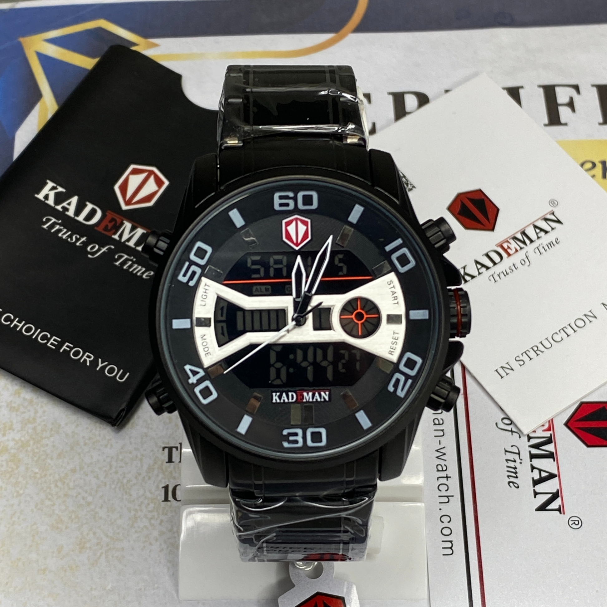 KADEMAN-K6171 Dual Time Stainless Steel Made Watch For Men