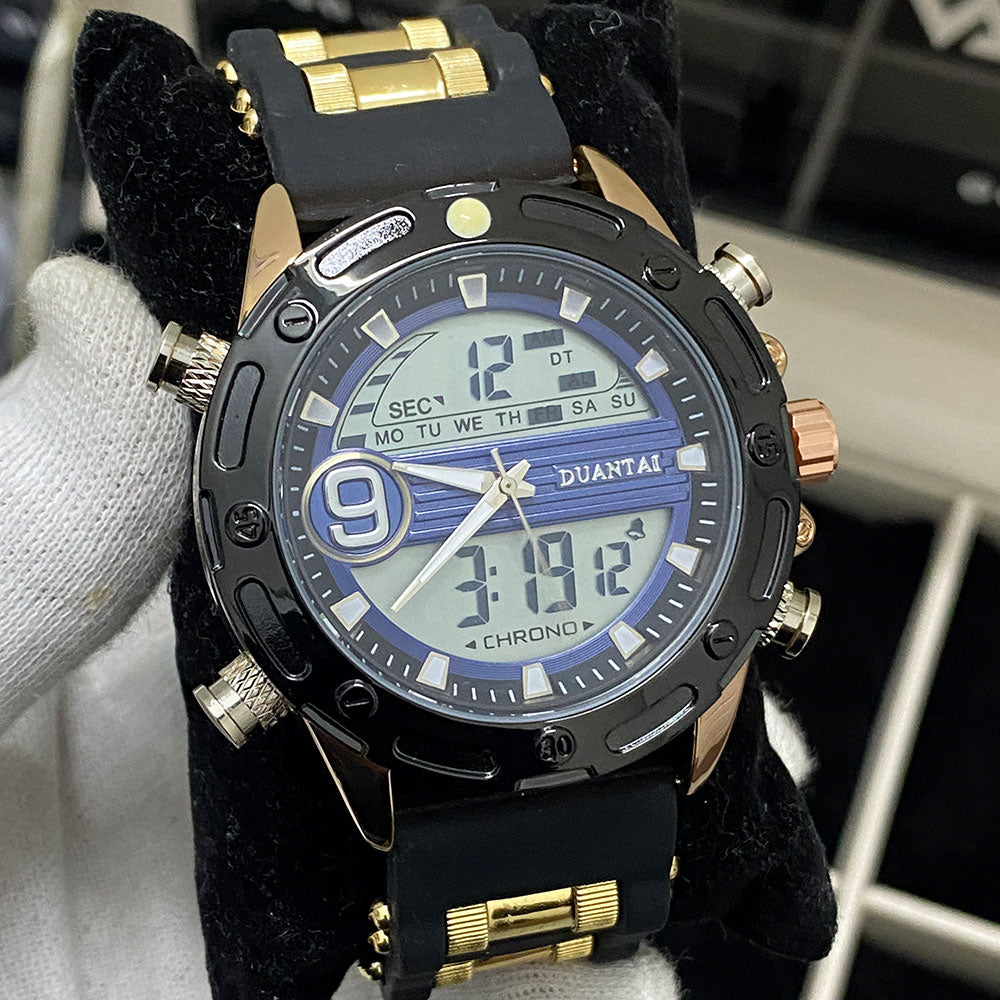 Duantai Analog & Digital Rubber Straps Watch For Men