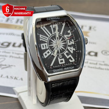 Denvosi Premium Analog Quartz Movement Curvex Shape Dial Date Display Straps Watch