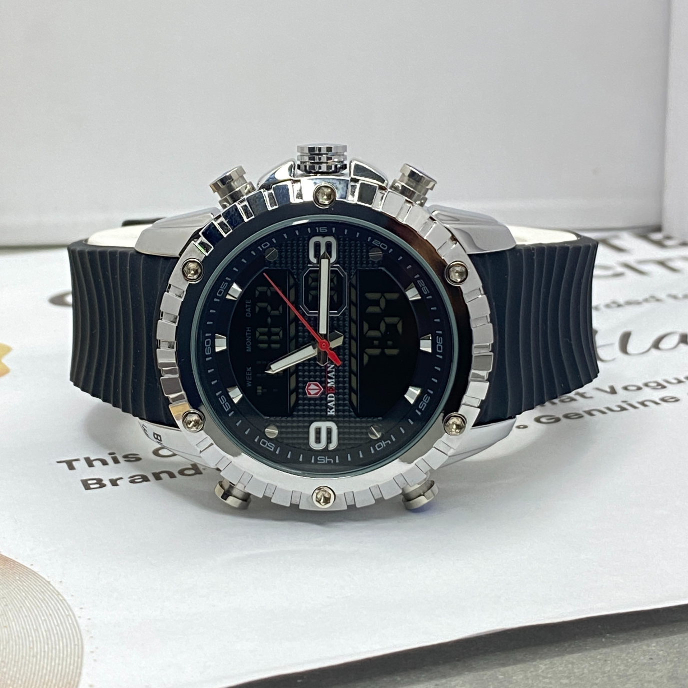 KDM-K7003 Dual Time Silicone Straps Watch For Men