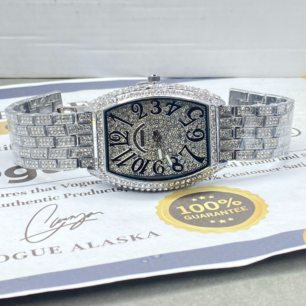 Franck Muller-FY8620 Curvex iced Out Luxury Stainless Steel Made Analog Watch For Men