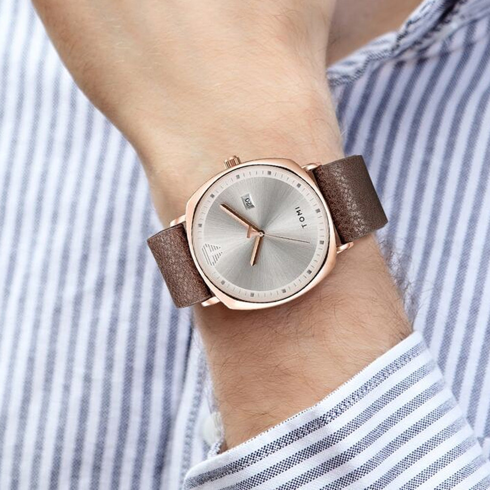 TOMI T-044 Quartz Date Business Class Strap Watch For Men