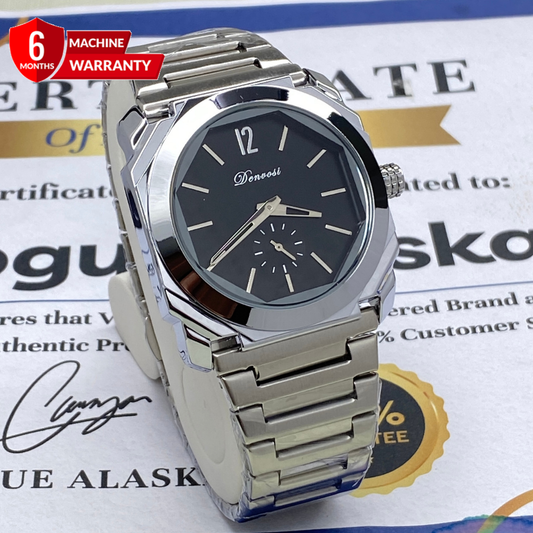 Denvosi Mens Premium Design Analog Time With Down Second Movement Chain Watch