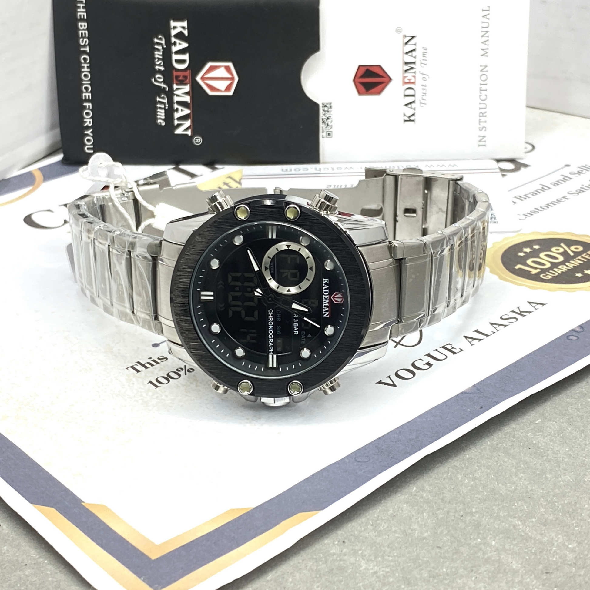KADEMAN-K9089 Dual Display Stainless Steel Made Watch For Men