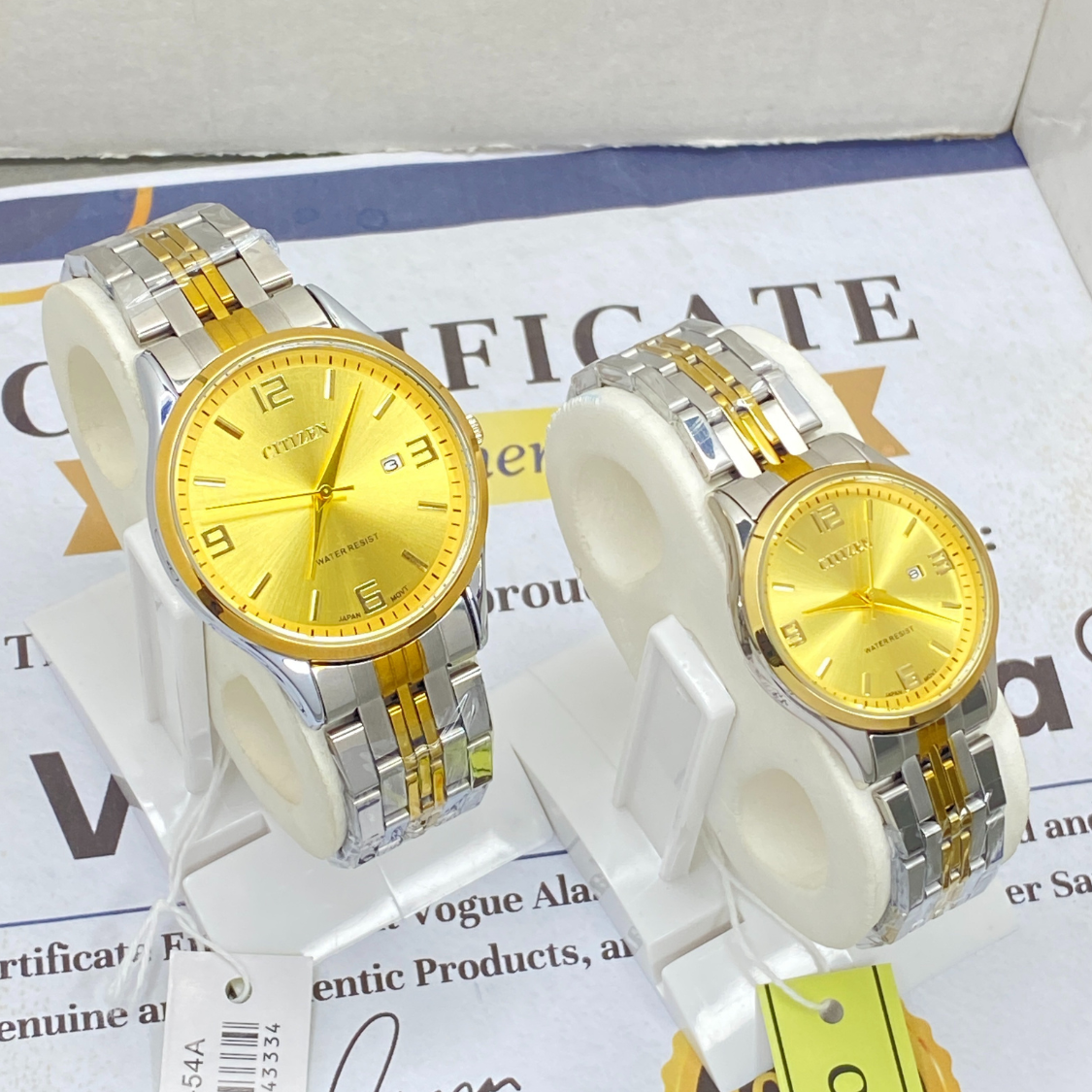 CITIZEN Analog Time Format Luxury Chain Couple Watches With Date Display