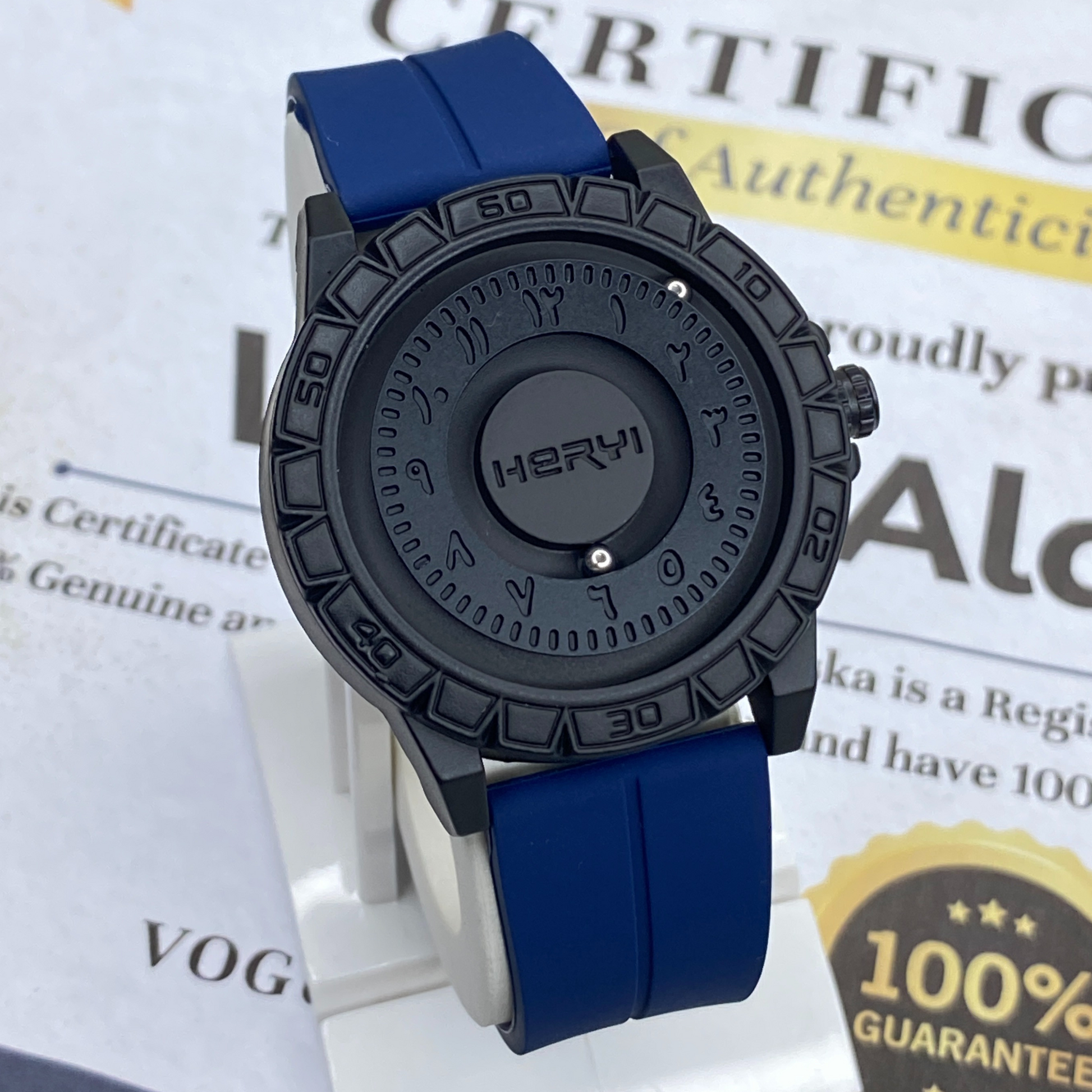 HERYI Revolutionary Bearing - Full Steel Magnetic Lock & Silicone Rubber Straps Watch