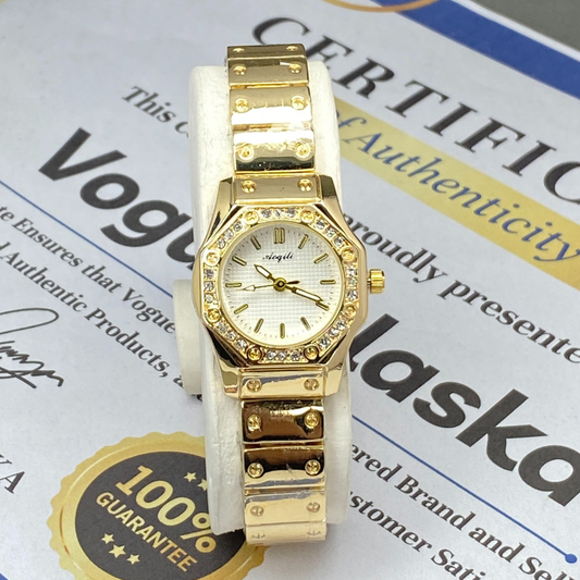 AOQILI Luxury Octagonal Dial Ladies Stainless Steel Watch – An Elegant Gift for Her