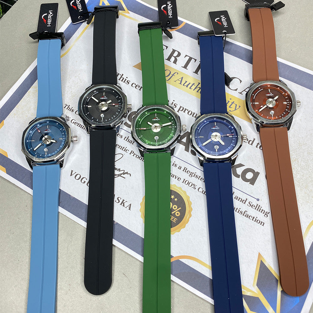 Heyri -  Magnetic Lock & Silicone Rubber Straps Magnetic Watch For Men