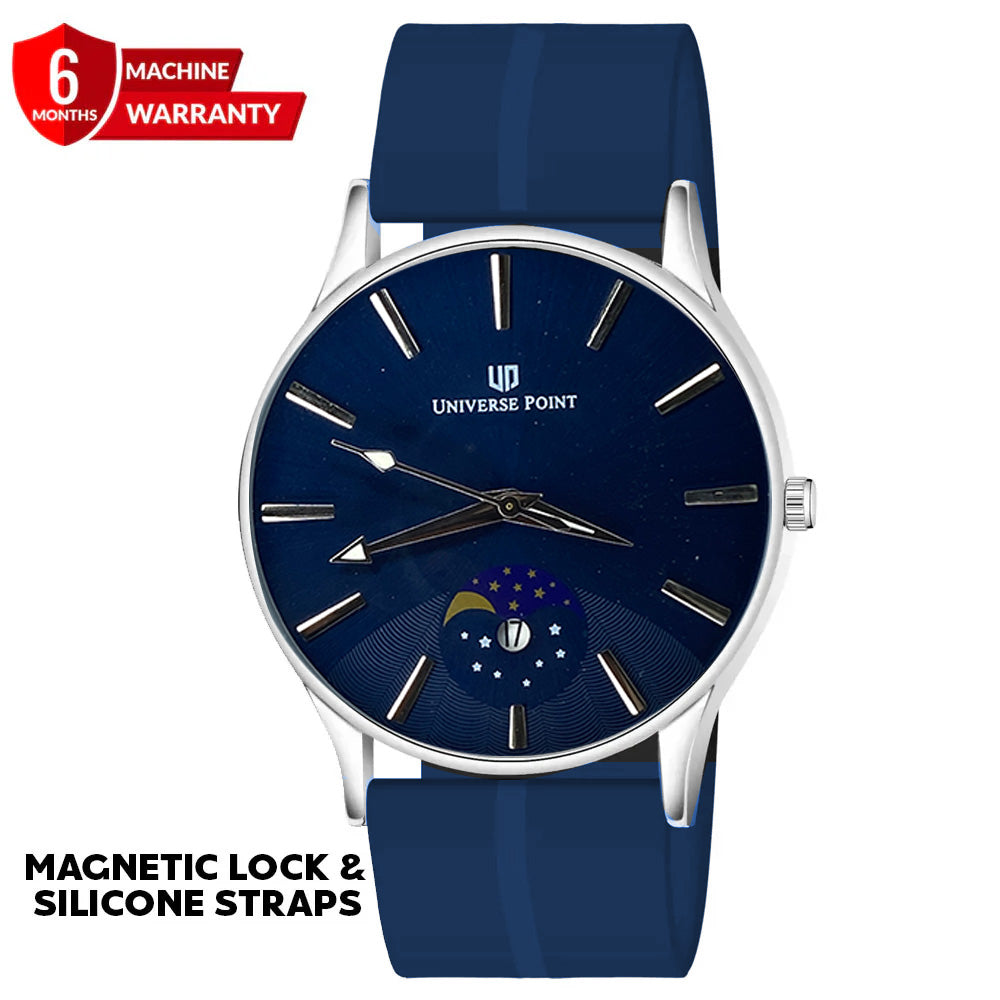 Universe Point Magnetic Lock & Silicone Rubber Straps Wrist Watch