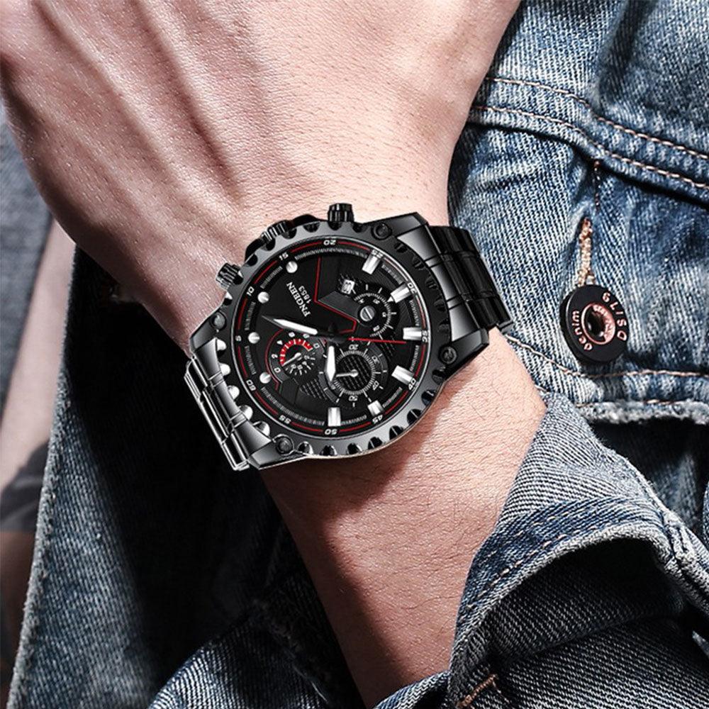FNGEEN - 1853 Analog Time Stainless Steel Chain Watch For Men