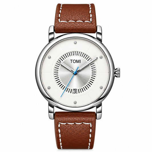 TOMI T-033 Round Dial Analog Quartz Movement Straps Watch With Date Display For Men