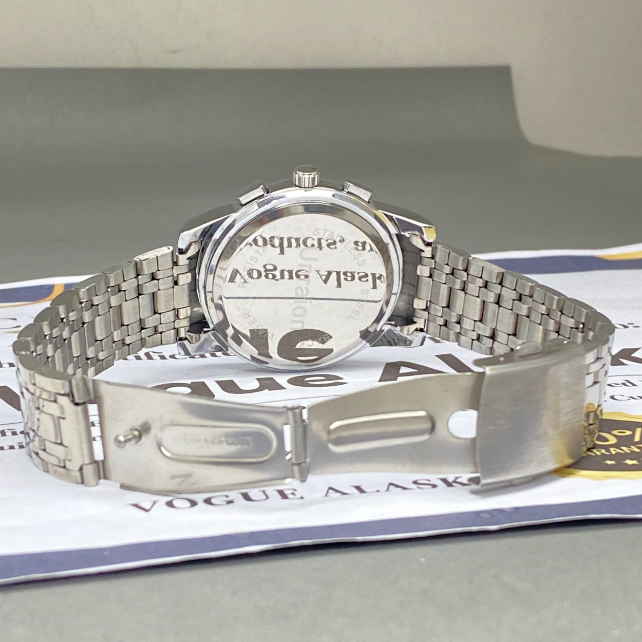 UNRAION Analog Time Skelton Dial Stainless Steel Chain Watch For Men With Date Display