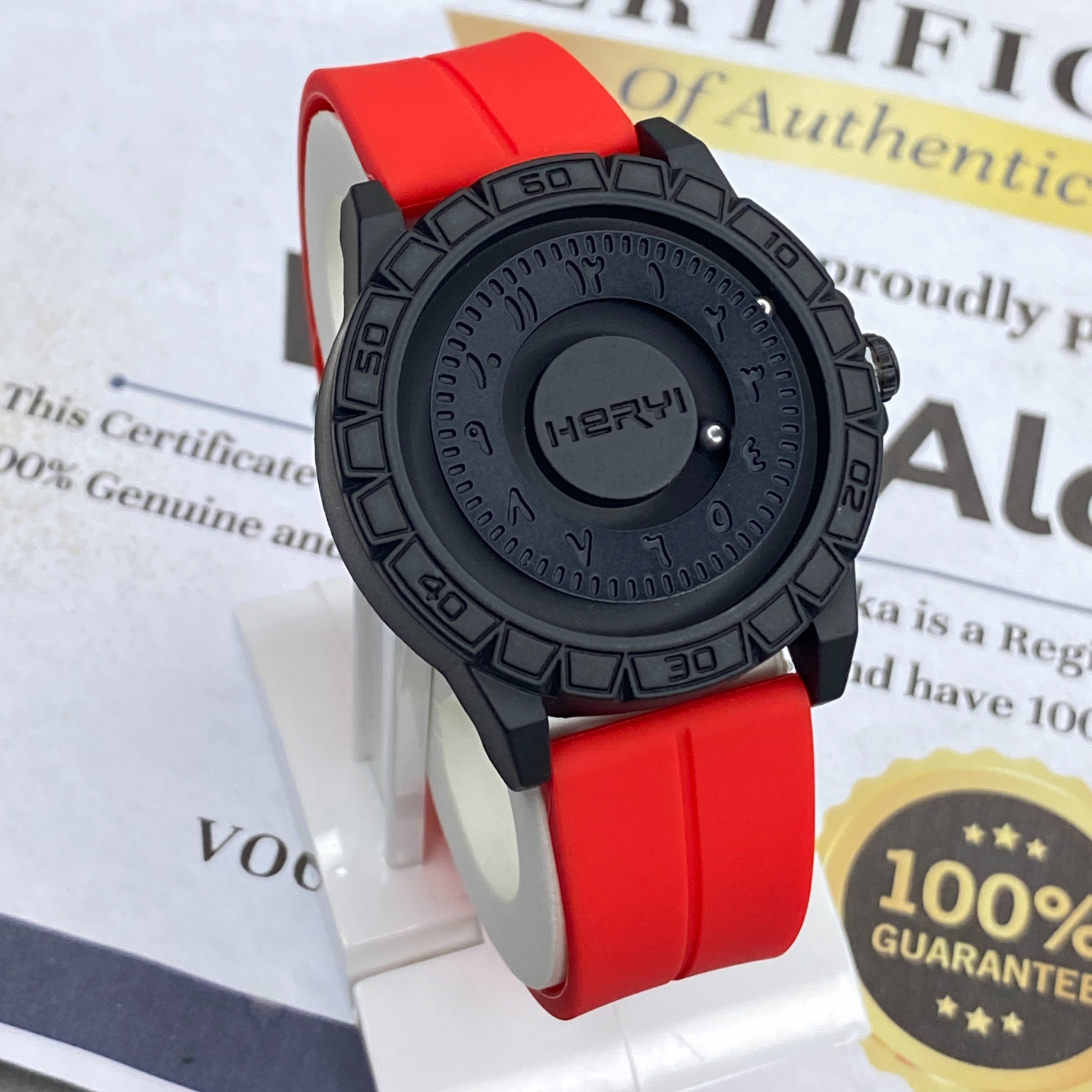 HERYI Revolutionary Bearing - Full Steel Magnetic Lock & Silicone Rubber Straps Watch