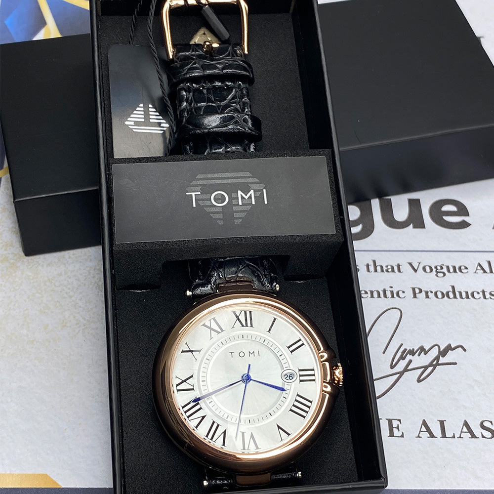 TOMI T-075 Original Date Business Class Strap Watch