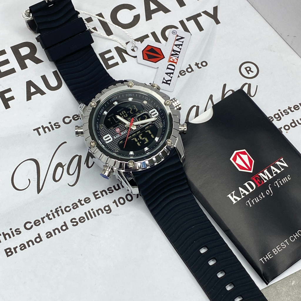 KDM-K7003 Dual Time Silicone Straps Watch For Men