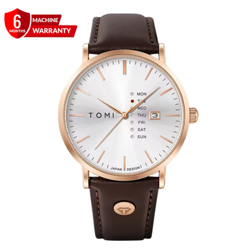 TOMI T-019 Round Dial Durable Straps Watch With Date & Day Display For Men