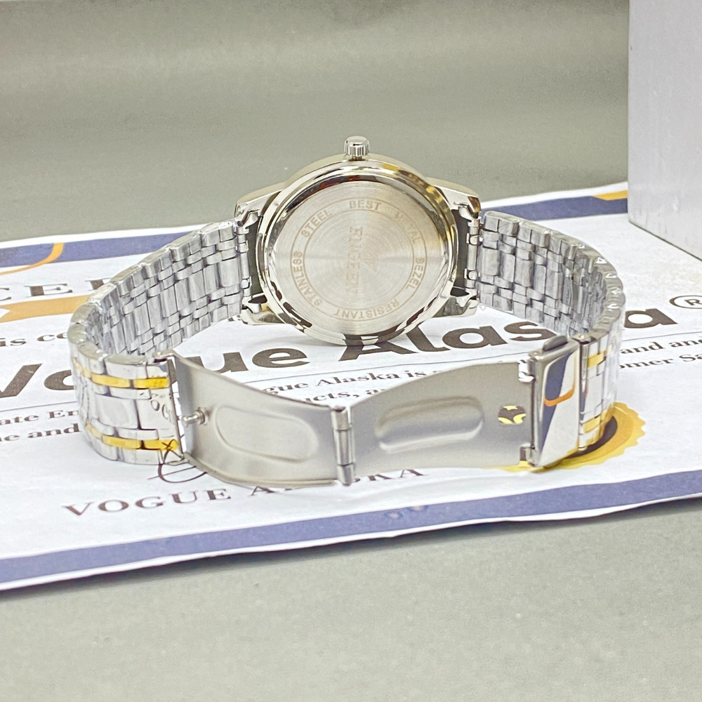 FNGEEN 1853 Round Dial Stainles Steel Chain Watch For Men With Date Display