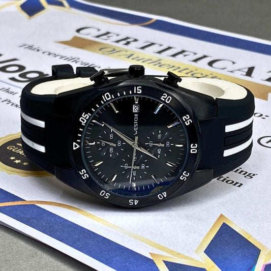 WESTCHI Chronograph Watch – Sleek Style with Silicone Rubber Comfort