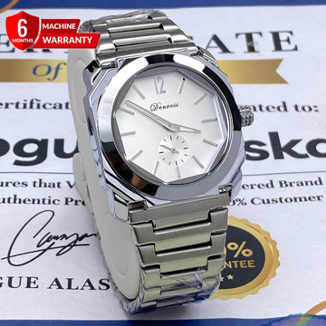 Denvosi Mens Premium Design Analog Time With Down Second Movement Chain Watch