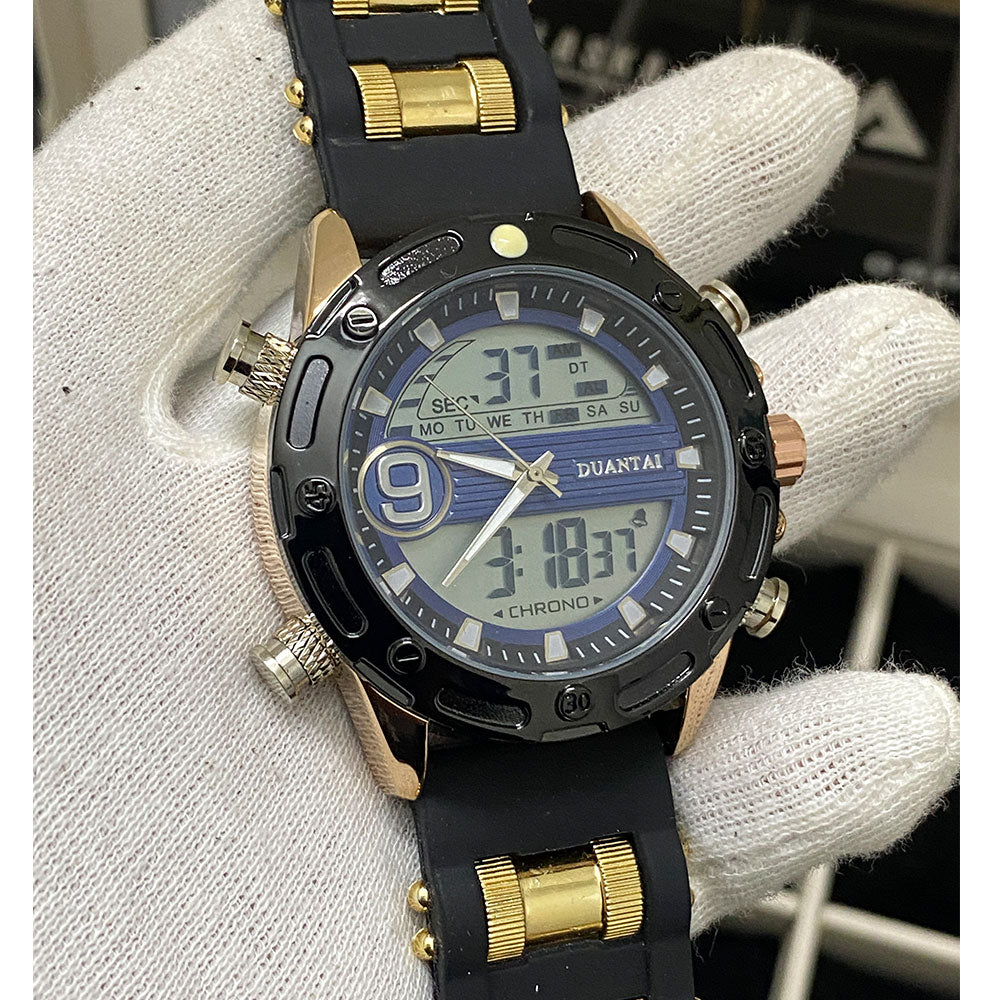 Duantai Analog & Digital Rubber Straps Watch For Men