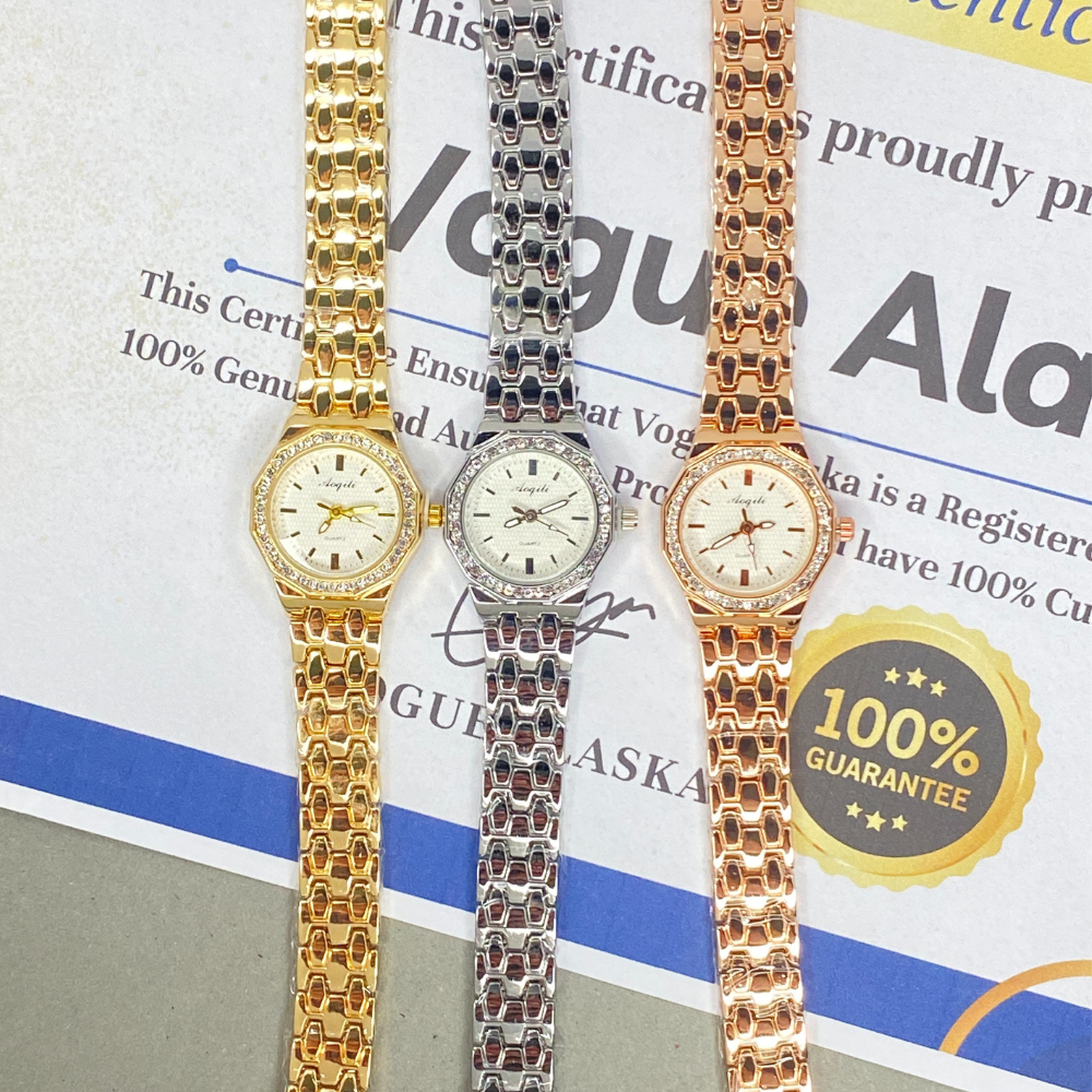 AOQILI Octagonal Dial Ladies Luxury Stainless Steel Watch - Perfect Gift For Her
