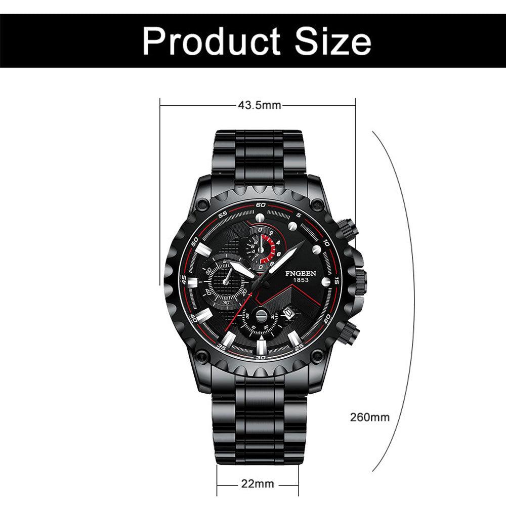 FNGEEN - 1853 Analog Time Stainless Steel Chain Watch For Men