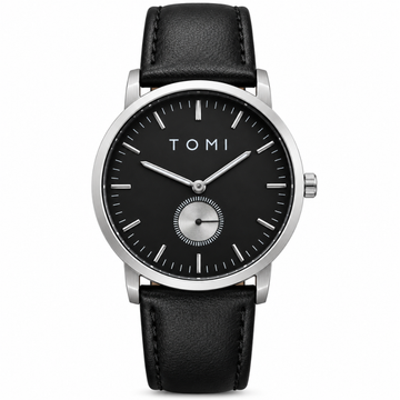 TOMI T-073 Slim Round Dial Analog Quartz Business Straps Watch With Down Second Display