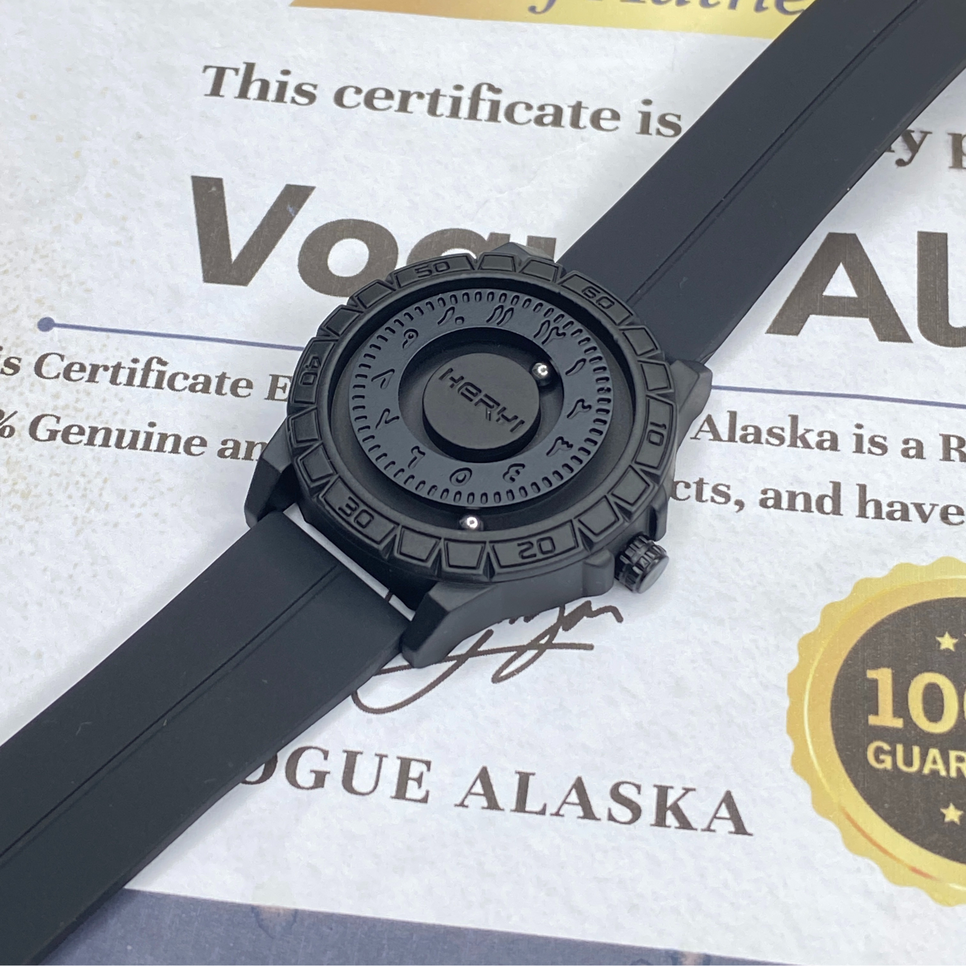 HERYI Revolutionary Bearing - Full Steel Magnetic Lock & Silicone Rubber Straps Watch