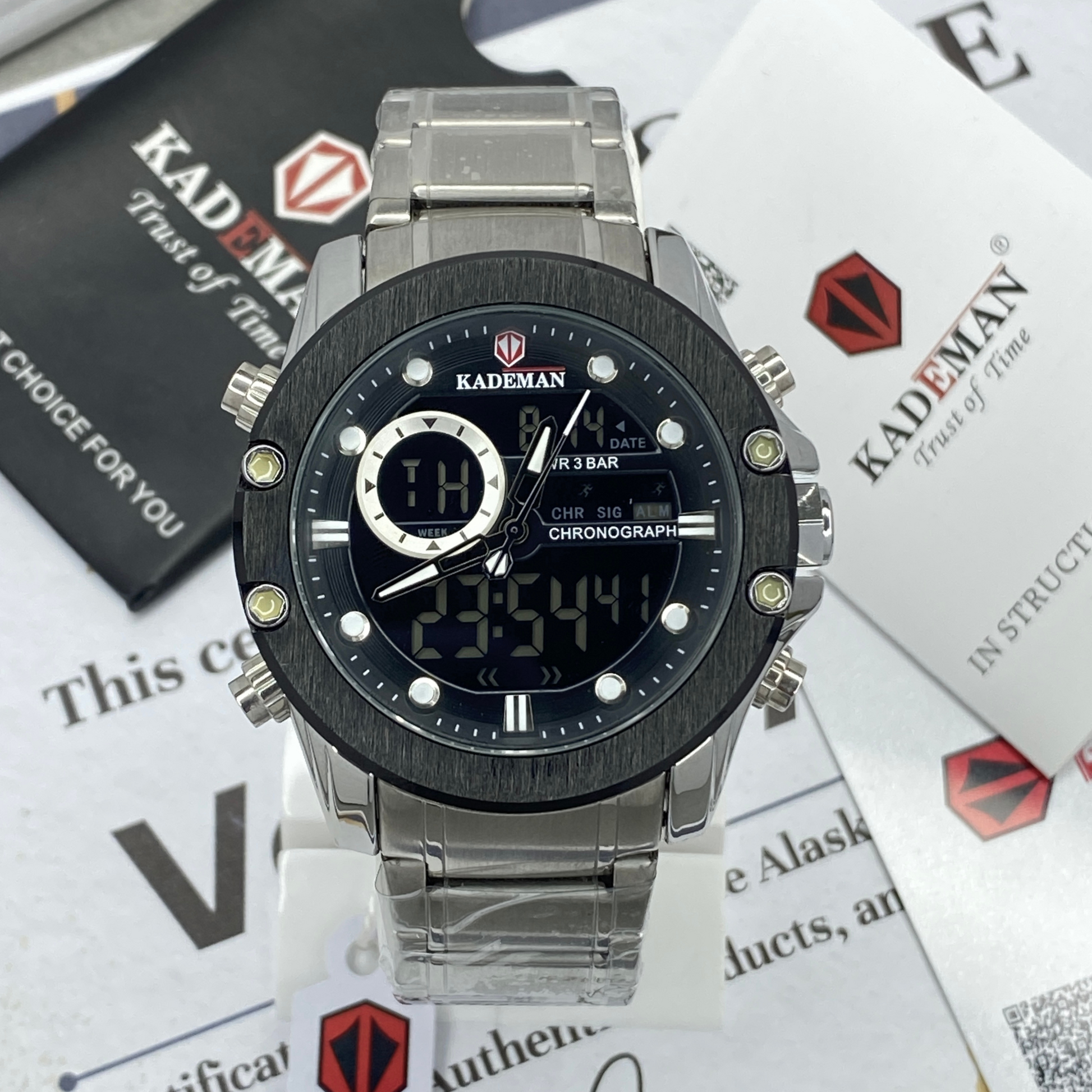 KADEMAN-K9089 Dual Display Stainless Steel Made Watch For Men