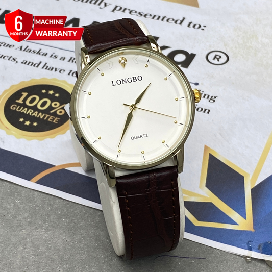 LONGBO Round Dial Analog Quartz Movement Straps Watch For Men