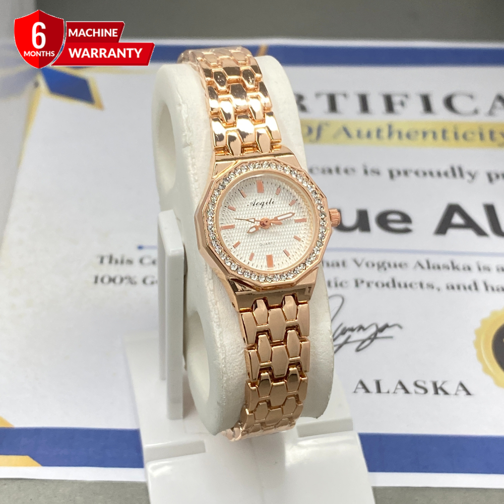 AOQILI Octagonal Dial Ladies Luxury Stainless Steel Watch - Perfect Gift For Her