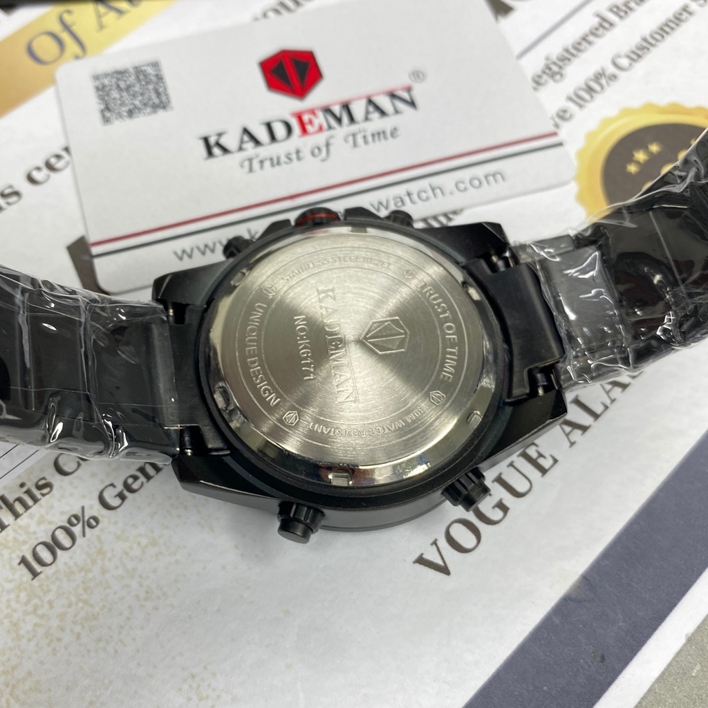 KADEMAN-K6171 Dual Time Stainless Steel Made Watch For Men
