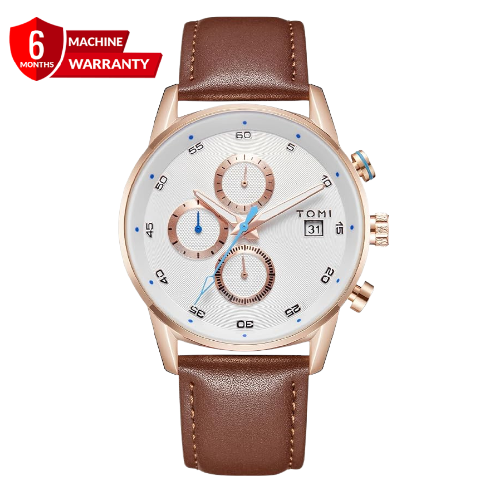 TOMI T-601 S6 Series Chronograph Business Watch With Cufflinks & Tie Pin For Men