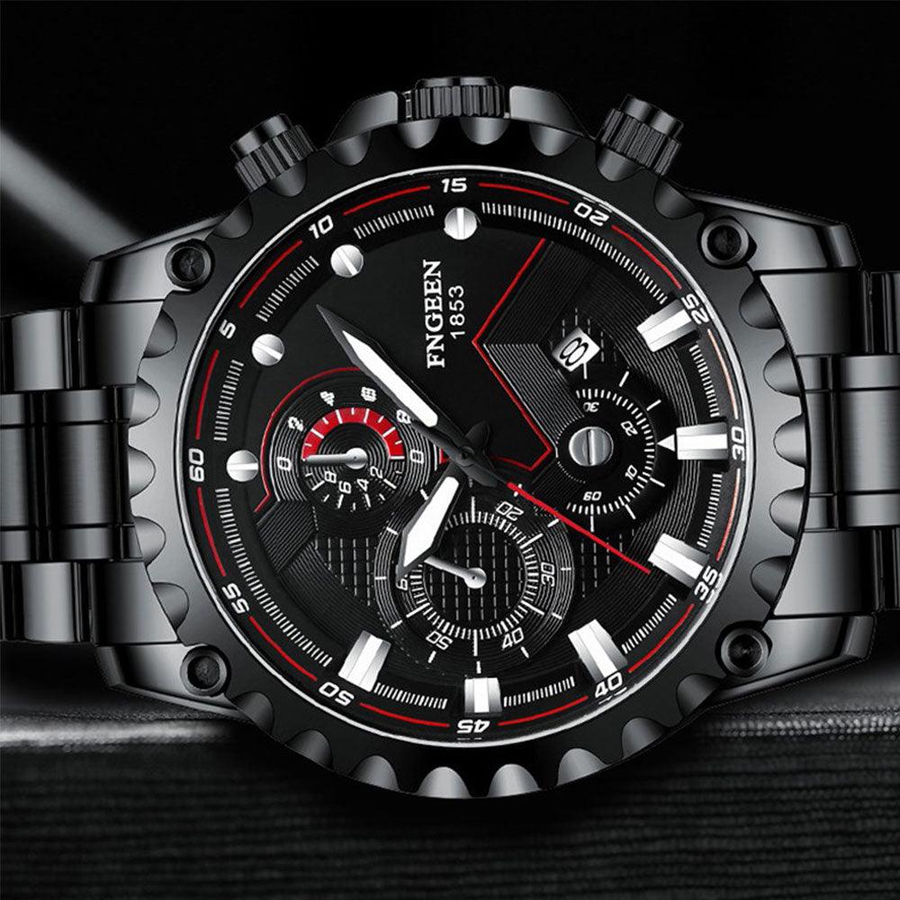 FNGEEN - 1853 Analog Time Stainless Steel Chain Watch For Men