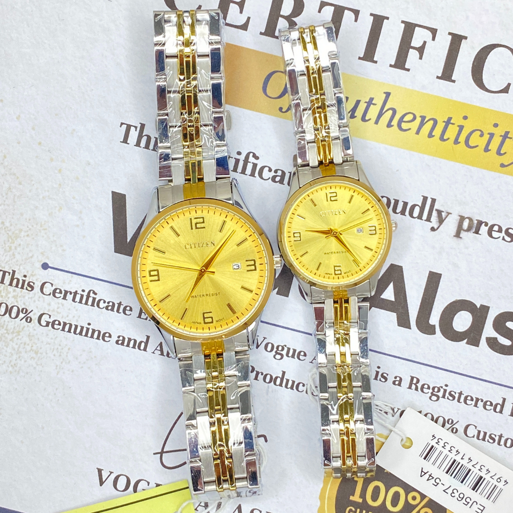 CITIZEN Analog Time Format Luxury Chain Couple Watches With Date Display