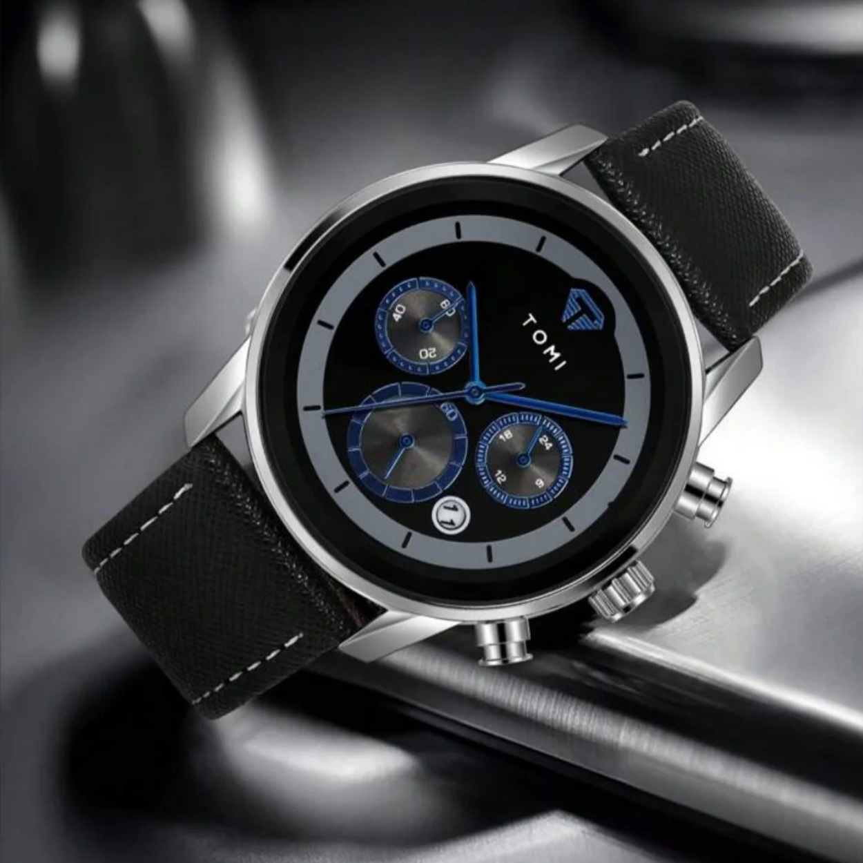 TOMI T-603 S6 Series Chronograph Business Watch With Cufflinks & Tie Pin For Men