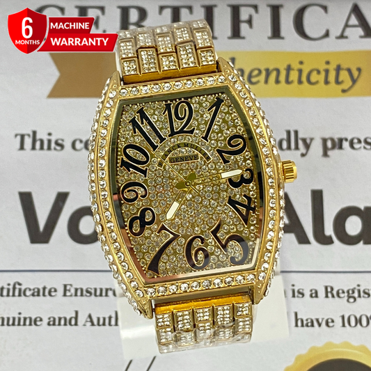 Franck Muller-FY8620 Curvex iced Out Luxury Stainless Steel Made Analog Watch For Men