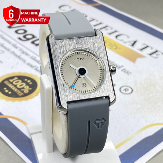 Tomi T-033 Analog Time Rectangular Dial Silicone Straps Watch