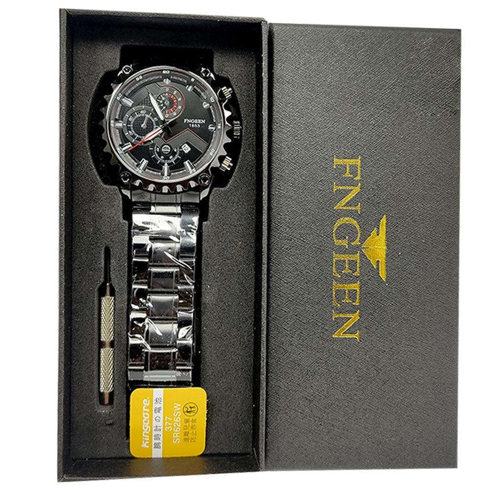 FNGEEN - 1853 Analog Time Stainless Steel Chain Watch For Men