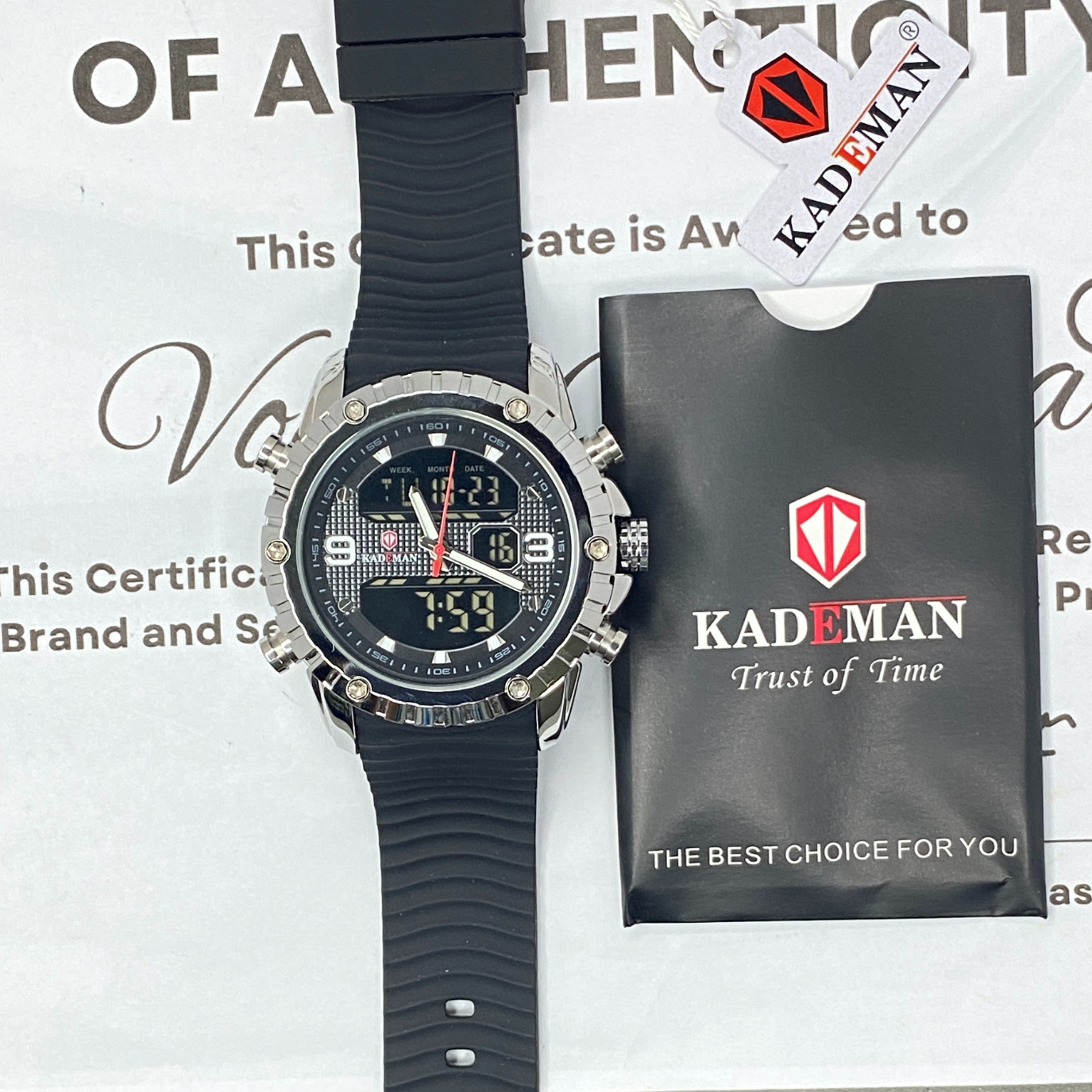 KDM-K7003 Dual Time Silicone Straps Watch For Men
