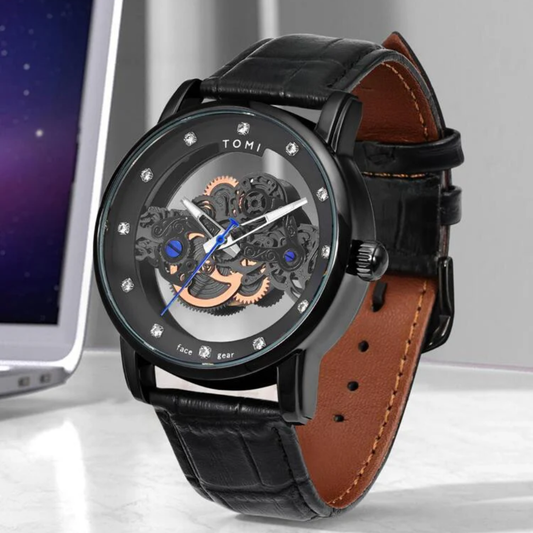 TOMI T-102 Face Gear Analog Display Dual Strap Watch For Men