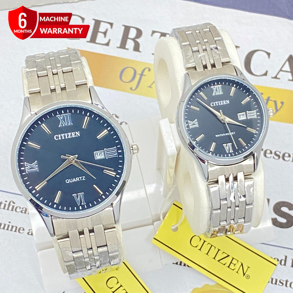 CITIZEN Analog Time Format Luxury Chain Couple Watches With Date Display