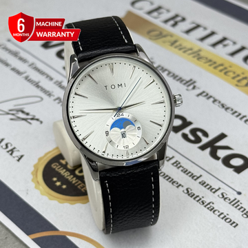 TOMI T-024 Round Dial Analog Quartz Movement Straps Watch with Magnetic Lock & Date Display