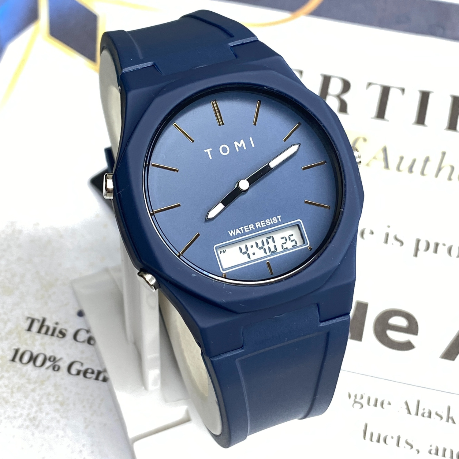 Tomi T-238 Dual Time Men’s Watch – Analog & Digital Display