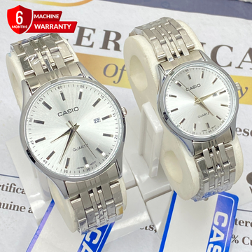 CASIO Luxury Analog Quartz Stainless Steel Made Couple Watches