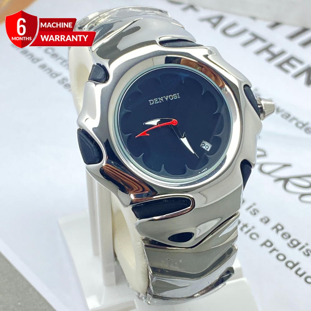 DENVOSI Round Dial Premium Quality Metal Watch With Date Display & Butterfly Lock