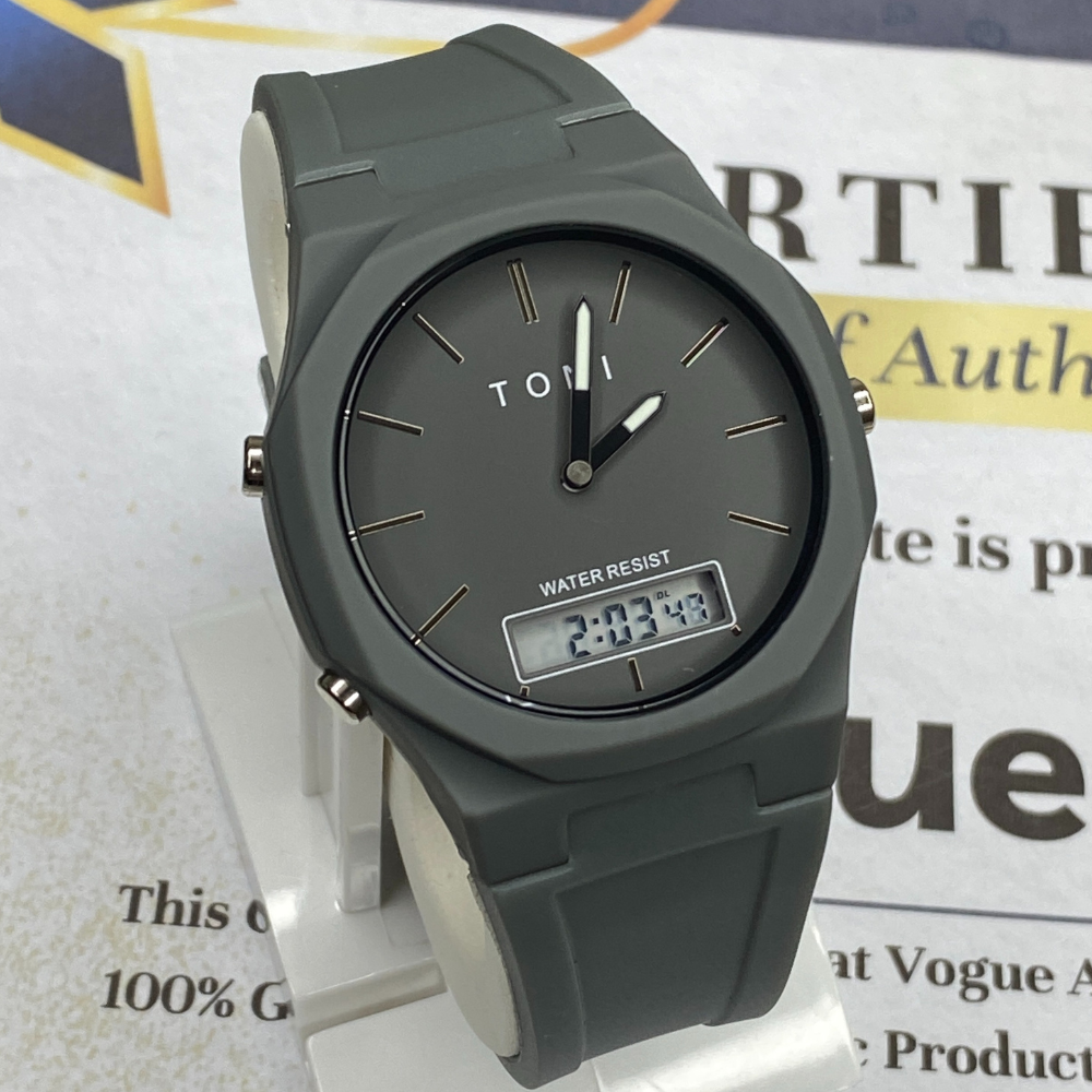 Tomi T-238 Dual Time Men’s Watch – Analog & Digital Display