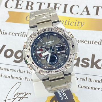 S SPORT Dual Time Bold Design Stainless Steel Made Muti-Functional Chain Watch For Men