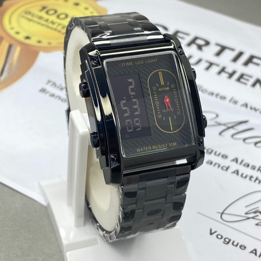 MATTURI Dual Time Multi Functional Chain Watch For Men